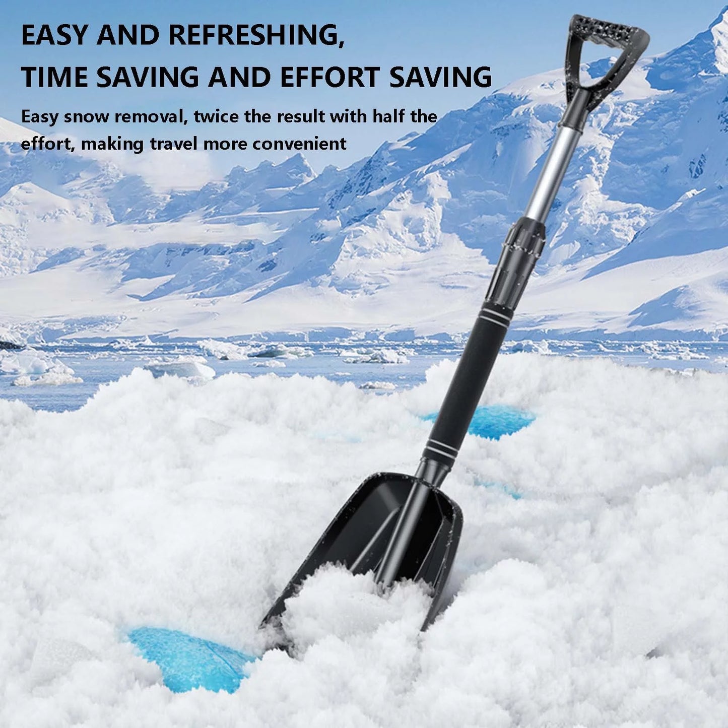 Winter Snow Removal Shovel with Detachable Installation Snow Shovel Set, Thickened and Enlarged Snow Removal Push Snow Shovel, Car Mounted Snow Shovel