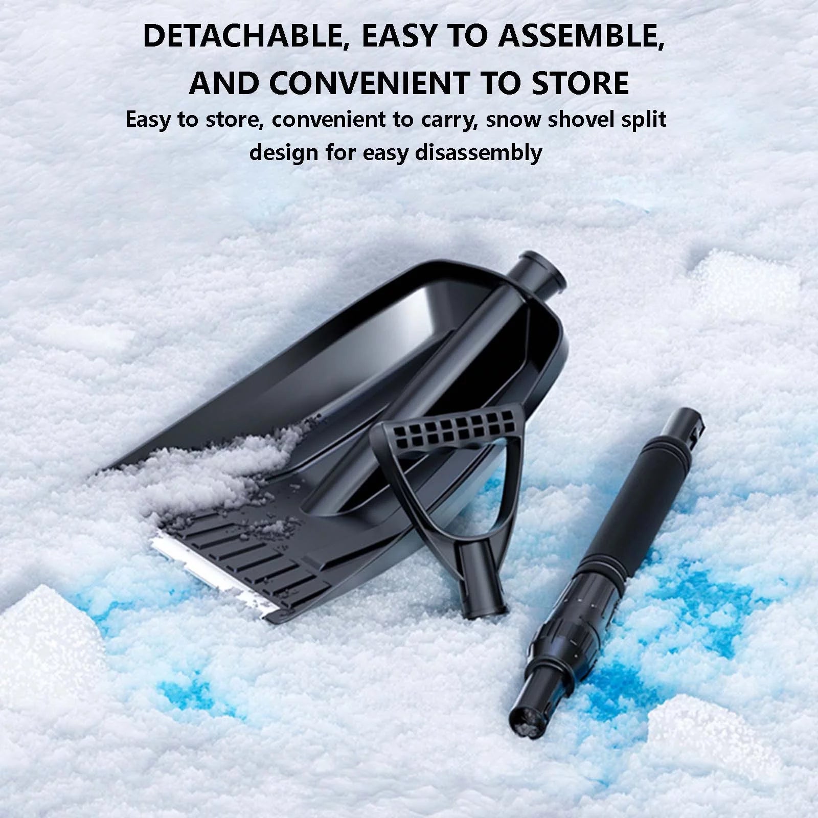 Winter Snow Removal Shovel with Detachable Installation Snow Shovel Set, Thickened and Enlarged Snow Removal Push Snow Shovel, Car Mounted Snow Shovel